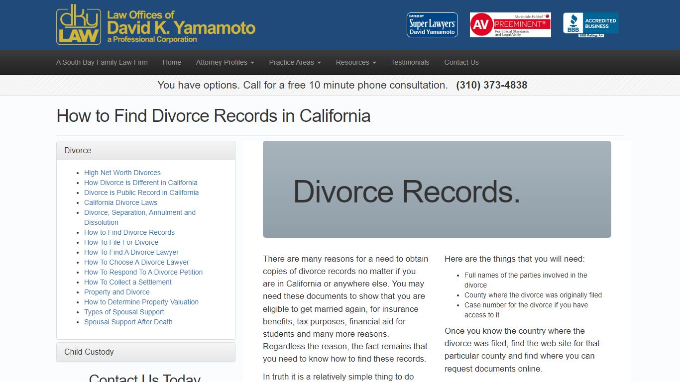 How to Find Divorce Records in California - DKY Law